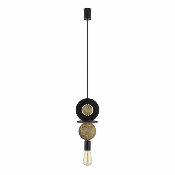 Zwisająca lampa Drops 11177 do jadalni czarna złota