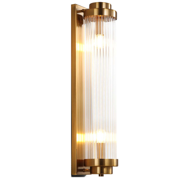 Kinkiet LAMPA ścienna CGIONBRASS COPEL szklana OPRAWA glamour tuba mosiądz przezroczysta