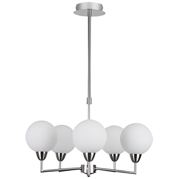 Salonowa lampa wisząca Logos 35-05458 Candellux balls srebrna biała