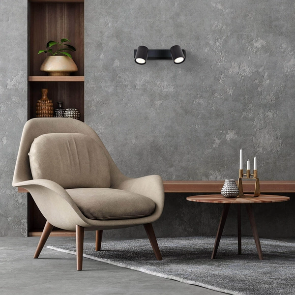 Regulowana LAMPA sufitowa SNOW LP-731/2W BK Light Prestige reflektorowa OPRAWA metalowy plafon tuby natynkowe czarny