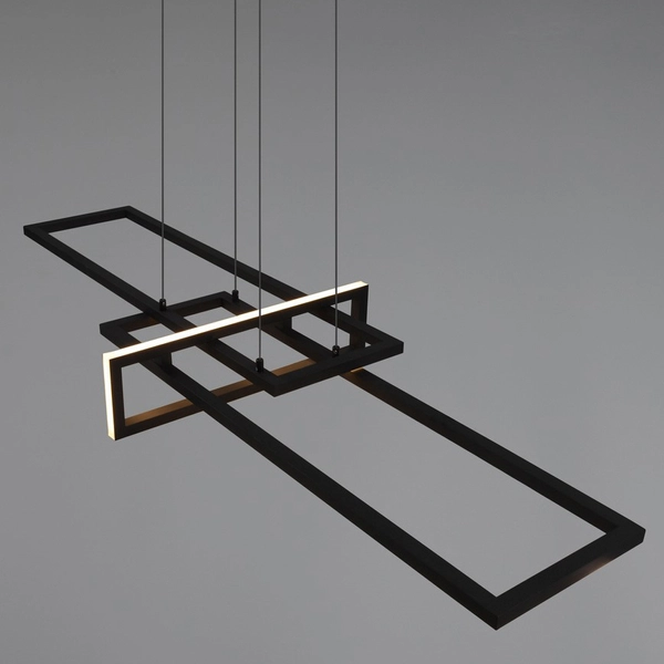 Czarny zwis ledowy Salinas 320310332 ramki 34W 3000K nad łóżko