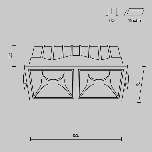 Wpust sufitowy Alfa DL043-02-10W4K-SQ-WB LED 20W 4000K biały czarny
