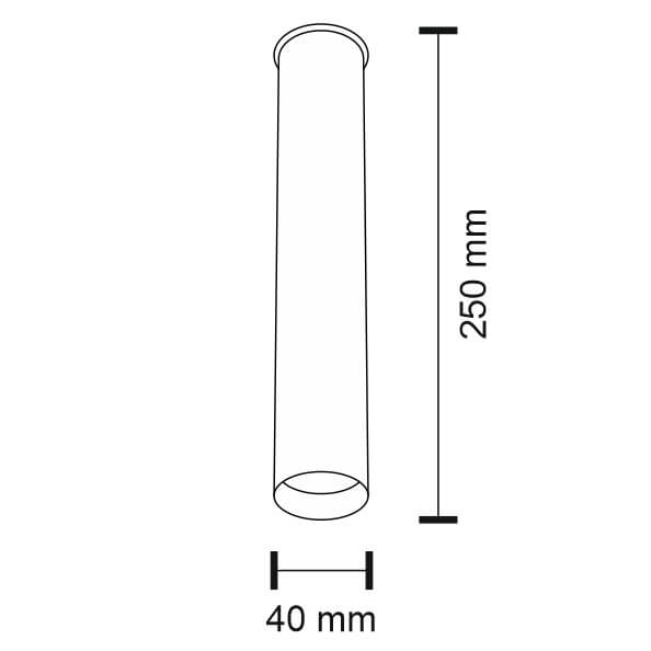 Downlight LAMPA sufitowa YABU 1167 Shilo metalowa OPRAWA tuba PLAFON czarny