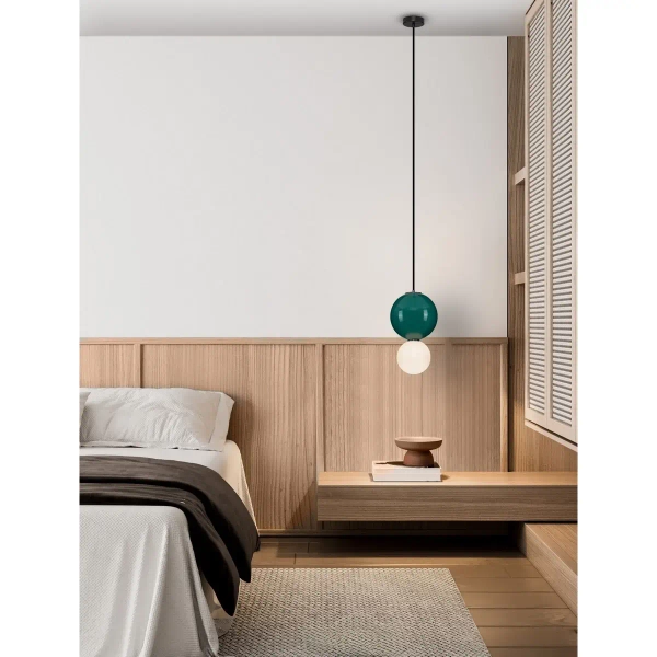 Jadalniana lampa wisząca JORELIA LE45249 LED 7W 3000K kula zielona biała