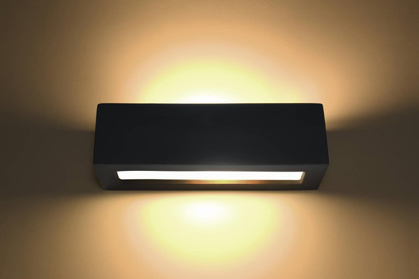 LAMPA ścienna SL.0878 ceramiczna OPRAWA prostokątny kinkiet listwa czarna