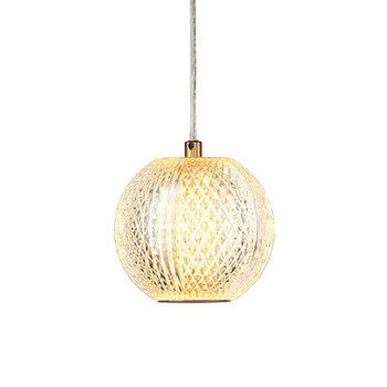 Lampa wisząca kula Diamond LP-2202/1P GD szklana do jadalni złota