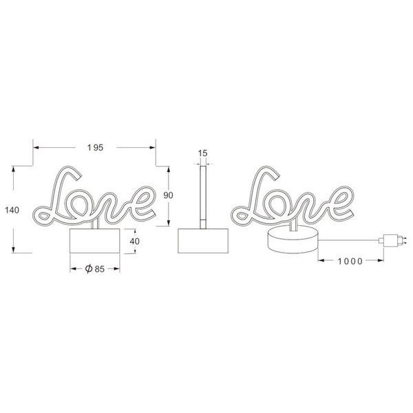 Stołowa lampa love Amor R55931101 LED 1W USB różowy biały