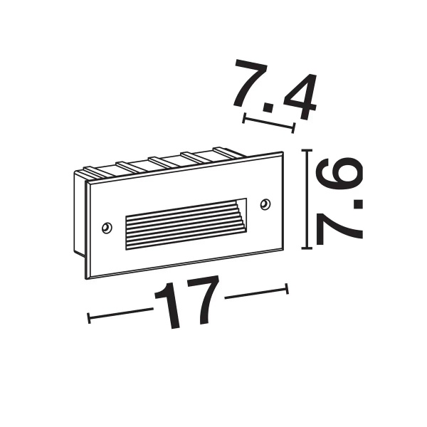 Ścienna lampa zewnętrzna wpustowa CENDILO LE75317 LED 5W 3000K IP65 czarna