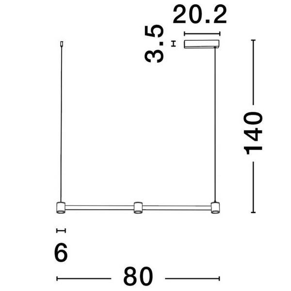 Podłużna lampa wisząca na belce PISCO LE44354 LED 21W 3000K czarna