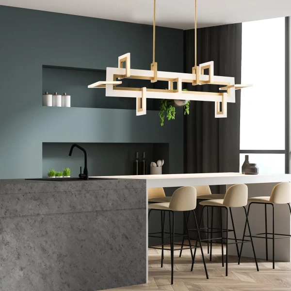 Wisząca lampa do sypialni Inizio QN-INIZIO-LP-M-BG LED 86W 3000K złoty