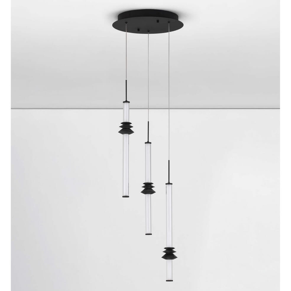 Potrójna lampa wisząca URUBICHA LE44690 LED 18W 3000K tubki czarne