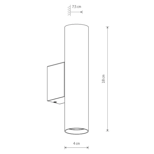 Lampa ścienna tuba Fourty 10754 Nowodvorski stick góra dół mosiądz