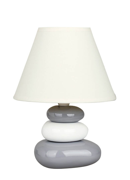 Ceramiczna lampa stojąca Salem 4948 kamienie białe szare