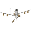 Modernistyczna lampa wisząca ARIZONA LP-074/9PL BK/GD Light Prestige metalowa oprawa metalowe tuby zwis czarny złoty