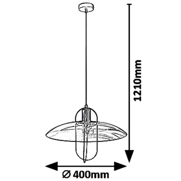 LAMPA wisząca VIDA 5000 Rabalux industrialna OPRAWA szkło dymione owal druty ZWIS linka przewód czarna