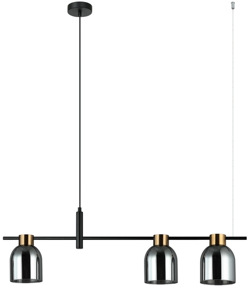 Metalowa wisząca lampa Servio PND-66892-3-BK-SG czarna
