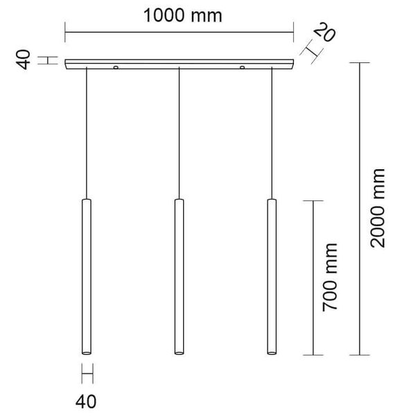 LAMPA wisząca YABU 5527 Shilo metalowa OPRAWA zwis LISTWA sufitowa sople tuby czarne