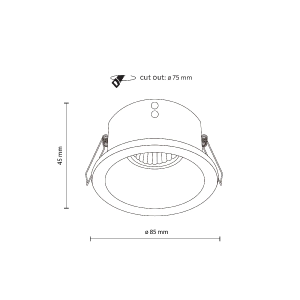 Minimalistyczny sufitowy spotlight Opti 10577 okrągła czarny