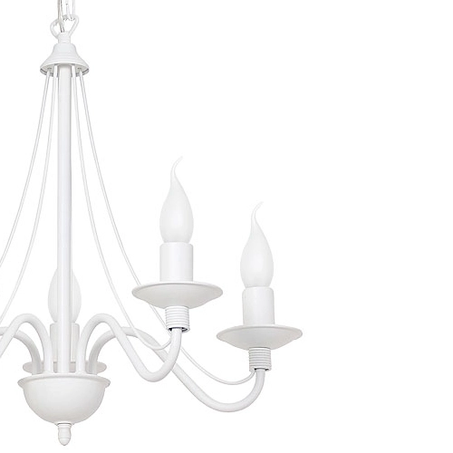 Biały żyrandol Róża 397F Aldex 5-płomienna lampa świecznik glamour