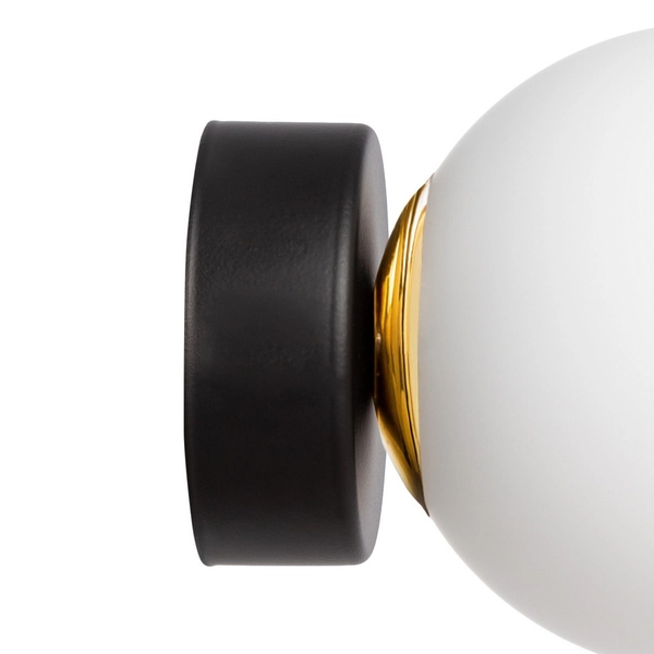 Kinkiet LAMPA ścienna ASTRA 20776102 Kaspa loftowa OPRAWA szklana kula czarna biała