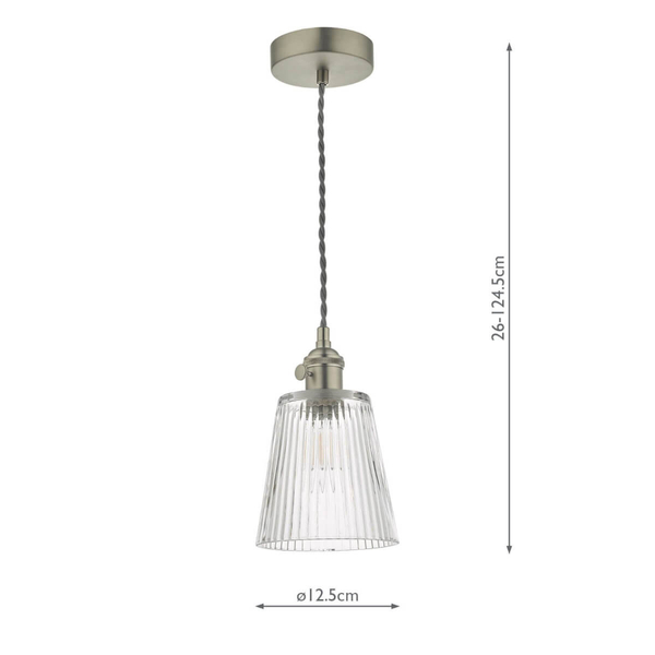 Jadalniana lampa wisząca Hadano HAD0161-05 Dar Lighting antyczny chrom przezroczysta