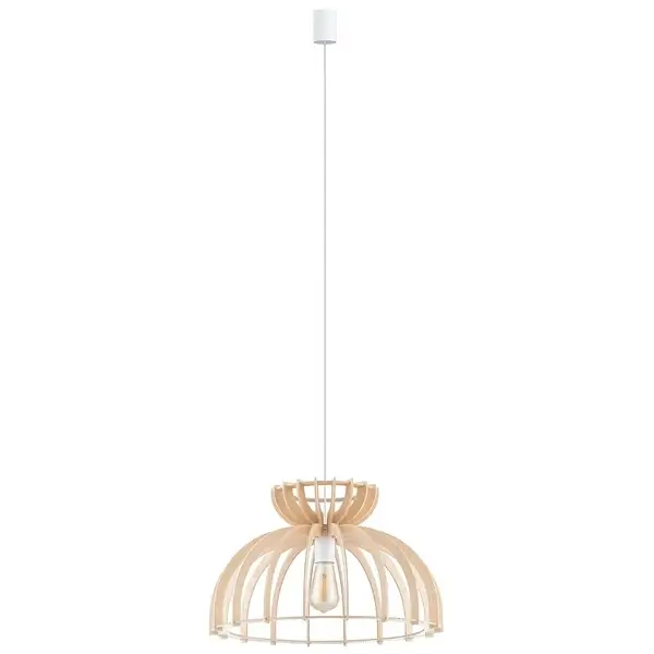 Lampa wisząca Kymi C 10572 Nowodvorski klatka nad stół drewniana
