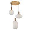 Potrójna wisząca lampa Della PND-31982-3-GD szklana złota biała
