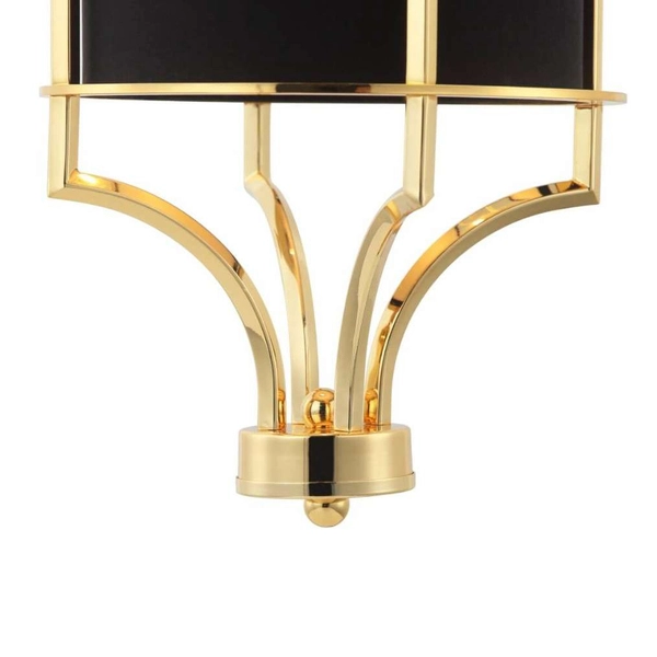 Klasyczna LAMPA wisząca Lunga Gold Nero Orlicki Design abażurowa OPRAWA okrągły ZWIS tuba na łańcuchu czarna złota