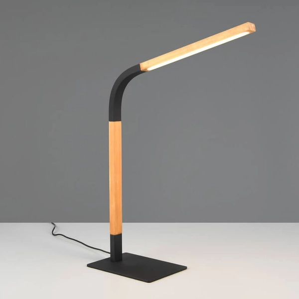 Drewniana lampka gabinetowa Norris 545210132 LED 7W 3000K brązowa czarna