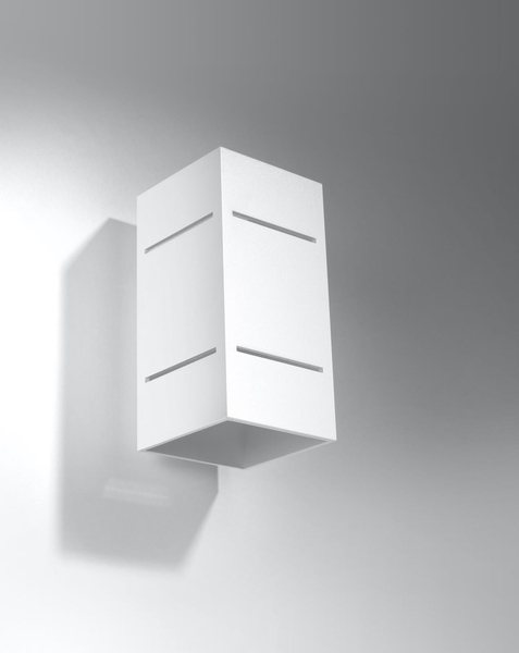 Kinkiet LAMPA ścienna SL.0477 prostokątna OPRAWA metalowa biała