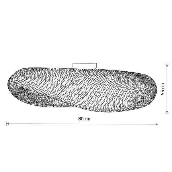 Drewniany plafon Havana 11172 japandi koszyk siatka bambusowy biały