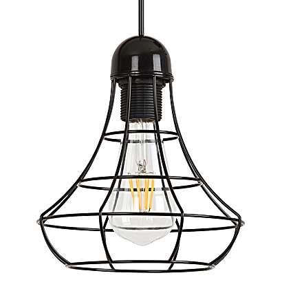 LAMPA wisząca RAMSEY 4649 Rabalux metalowa OPRAWA loftowa klatka ZWIS na kablu czarny