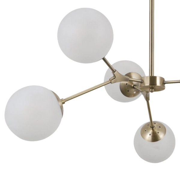 Modernistyczna LAMPA sufitowa ANNES PND-56980-6B Italux metalowe molekuły mosiądz