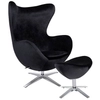 Fotel do salonu Egg KH1501100187 King Home uszak welurowy czarny