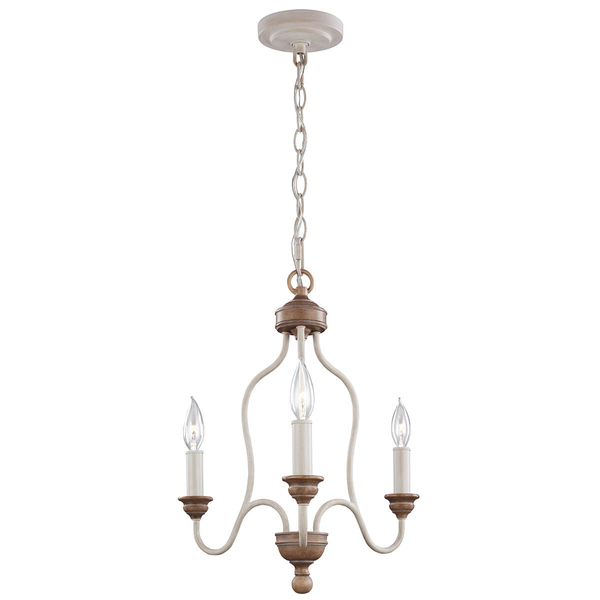 Lampa wisząca na łańcuchu Hartsville FE-HARTSVILLE3 Feiss świecznikowa biała brązowa