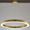 LAMPA wisząca SLIM/000082/3000/G MDECO okrągła OPRAWA ring ZWIS LED 46W 3000K metalowy złoty