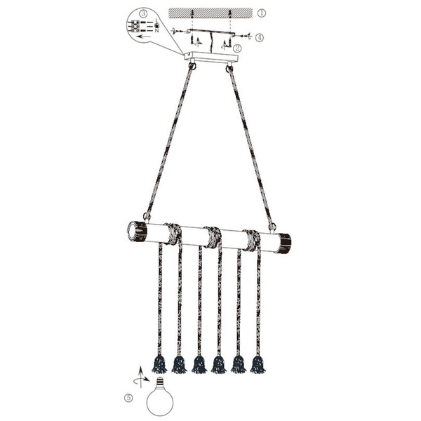 Lampa wisząca nad stół Wilma R30130626 RL Light sznurek brązowa