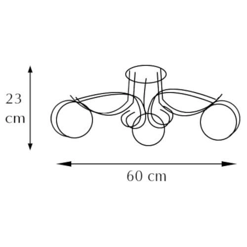 Przysufitowa lampa jadalniana 8964/5 8C szklane kule chrom