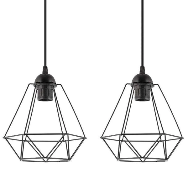 Druciana lampa wisząca VEN W-L 1201/3 industrialna czarne