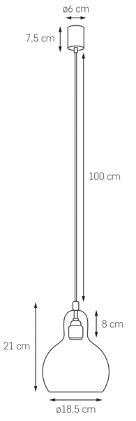 LAMPA wisząca LONGIS I 10121109 Kaspa szklana OPRAWA kulisty ZWIS przezroczysty