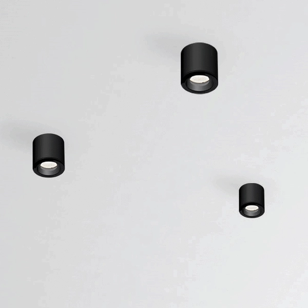 Ruchoma lampa natynkowa Form do ogrodu okrągła czarna