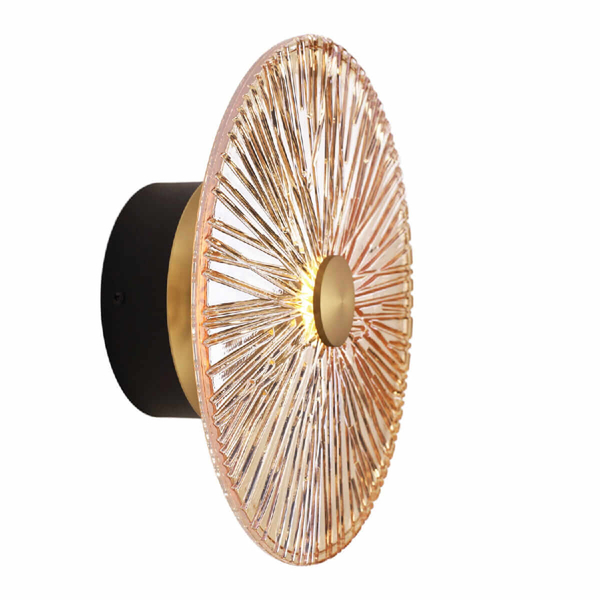Ścienny kinkiet szklany Allure W0355 LED 5W 3000K okrągła bursztynowa