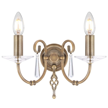 Podwójny kinkiet ścienny Aegean AG2-AGED-BRASS postarzany mosiądz