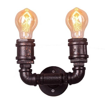 Kinkiet ścienny Tubo Retro ABR-LLK2RR-2XE27 Abruzzo rurociąg czarny