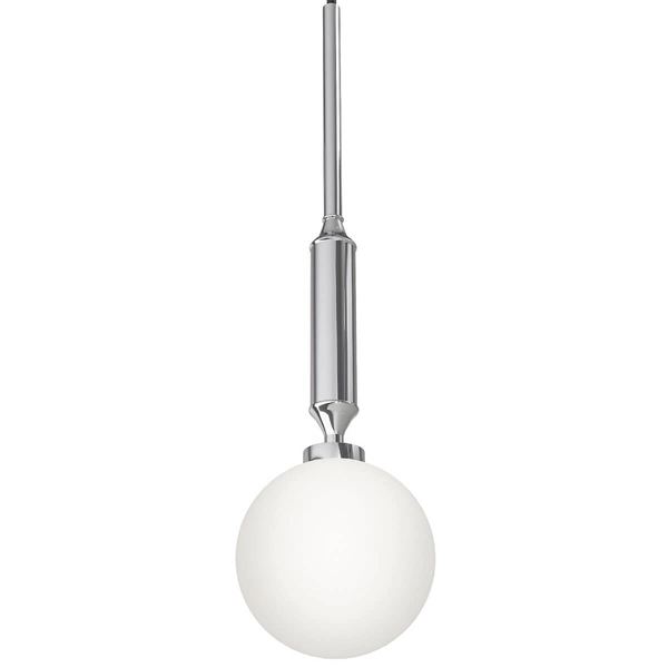 Nowoczesna lampa do biura Ero I szklana kula biała chrom