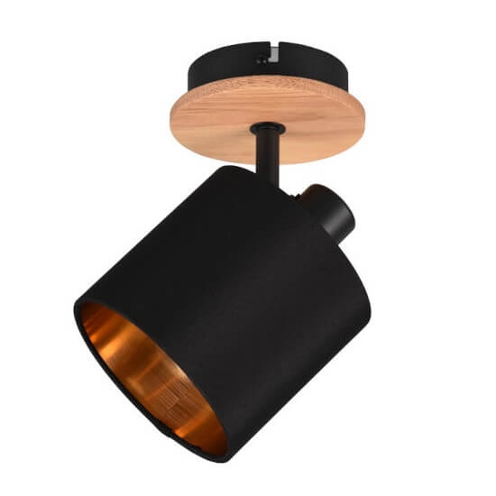 Przyścienna lampa regulowana IKERIS DL030-81331 drewniany czarny złoty