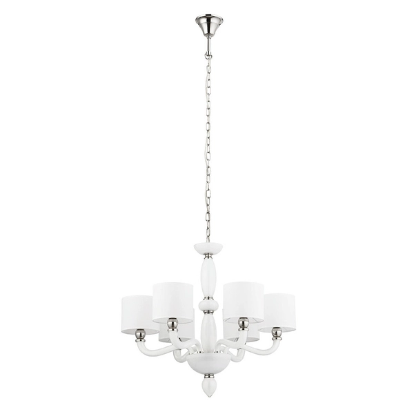 6-ramienny żyrandol klasyczny Newport 8156 na łańcuchu biały
