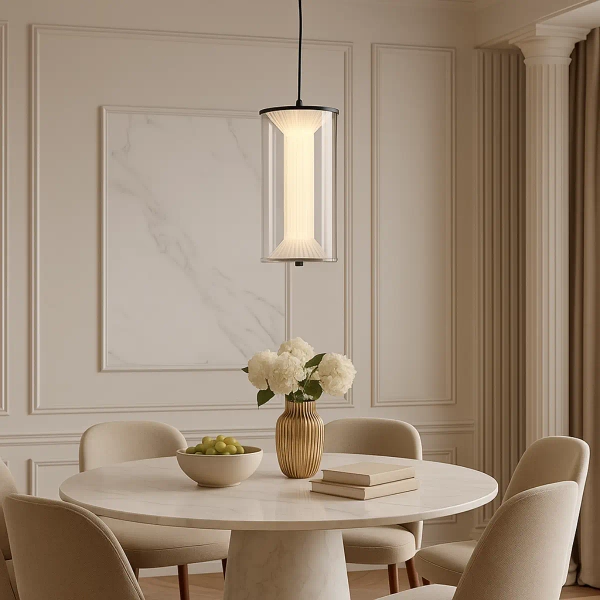 Podłużna lampa zwisowa Aeris LP-2137/1P TR LED 16W CCT przezroczysta czarna