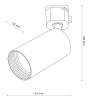 Regulowana lampa szynowa 1-fazowa Tracer Amis 10646 tubka czarny