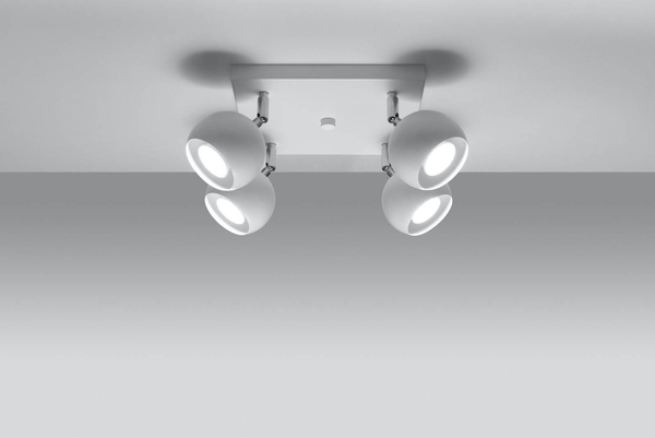 Plafon LAMPA sufitowa SL.0440 kwadratowa OPRAWA regulowane kule balls białe